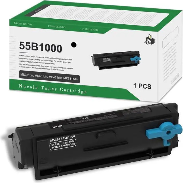 Main image of Ennovor 55B1000 Black Toner Cartridge(1-Pack) - Ncla Compatible 55B1000 High Yield Toner Cartridge Replacement for Lexmark MS331dn, MS431dn, MS431dw, MX331adn, MX431adn, MX431adw, MX432adwe Printer