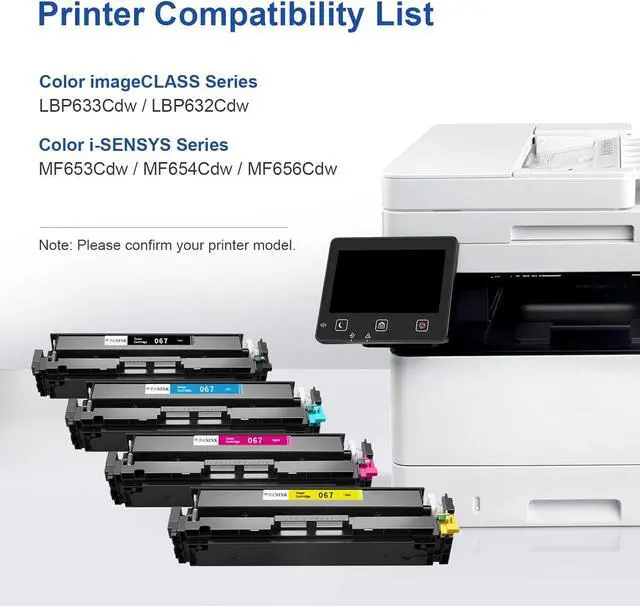 Alt view image 2 of 7 - Compatible 067 Toner Cartridge Replacement for Canon 067 067H CRG-067 MF656Cdw Toner Cartridge Set for Canon imageCLASS LBP632Cdw LBP633Cdw MF653Cdw MF654Cdw MF656Cdw Printer(with Latest Chip)