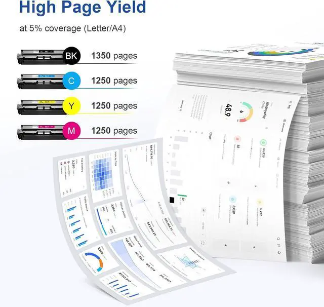 Alt view image 4 of 7 - Compatible 067 Toner Cartridge Replacement for Canon 067 067H CRG-067 MF656Cdw Toner Cartridge Set for Canon imageCLASS LBP632Cdw LBP633Cdw MF653Cdw MF654Cdw MF656Cdw Printer(with Latest Chip)