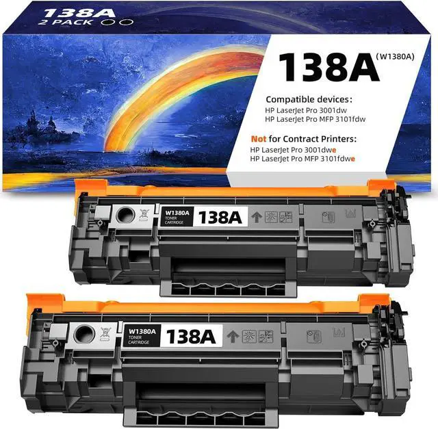 Main image of Ennovor 138A 138X W1380A Toner Cartridge Replacement for HP 138 A for hp-138A for hp-138 138-A Compatible with HP Laserjet Pro 3001dw and Laserjet Pro MFP 3101fdw (2 Pack)