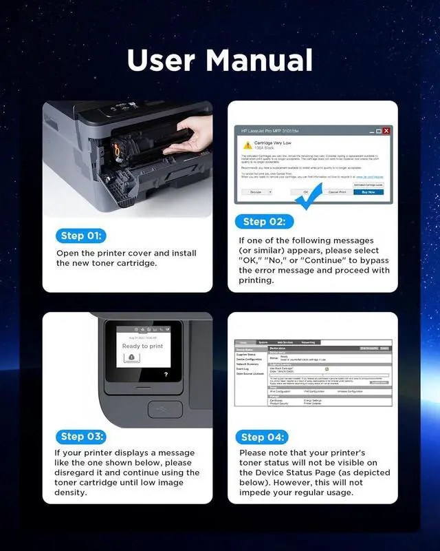 Alt view image 6 of 7 - Ennovor 138A 138X W1380A Toner Cartridge Replacement for HP 138 A for hp-138A for hp-138 138-A Compatible with HP Laserjet Pro 3001dw and Laserjet Pro MFP 3101fdw (2 Pack)