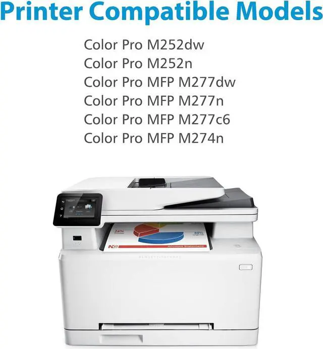 Alt view image 2 of 6 - 201X CF400X Toner Cartridges Compatible Replacement for 201A CF400A CF401X CF402X CF403X for Color Laser Pro MFP M277dw M277n M252dw M252n M277c6 M277 Printer ( Black Cyan Magenta Yellow, 4 Pack )