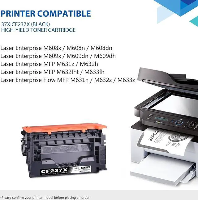 Alt view image 2 of 7 - 37X High-Yield Toner Cartridge 2-Pack (New Chip) Replacement for HP 37X Black Toner Cartridge, Cf237X 37Y Works with Laser Enterprise M608 M609 Series; Enterprise MFP M631 M632 M633 Series Printer