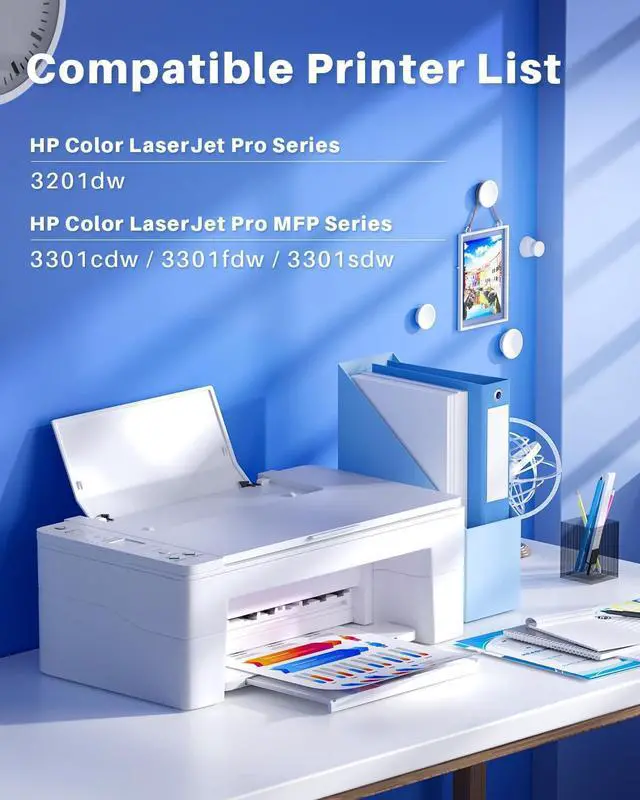 Alt view image 6 of 7 - (Smart Chip Recognition) 218X Toner Cartridges 4 Pack Compatible Replacement for HP 218X 218A W2180X W2180A Toner for HP Color Laserjet Pro 3201dw, MFP 3301cdw/3301fdw/3301sdw | High-Yield 3,200 Pages