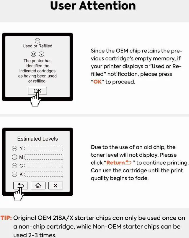 Alt view image 6 of 7 - Ennovor 218A Toner Cartridges 4 Pack (NO CHIP) Compatible Replacement for HP 218A 218X W2180A W2181A W2182A W2183A Works with HP Color Pro 3201 MFP 3301 Series 3201dw MFP 3301fdw 3301sdw Printer