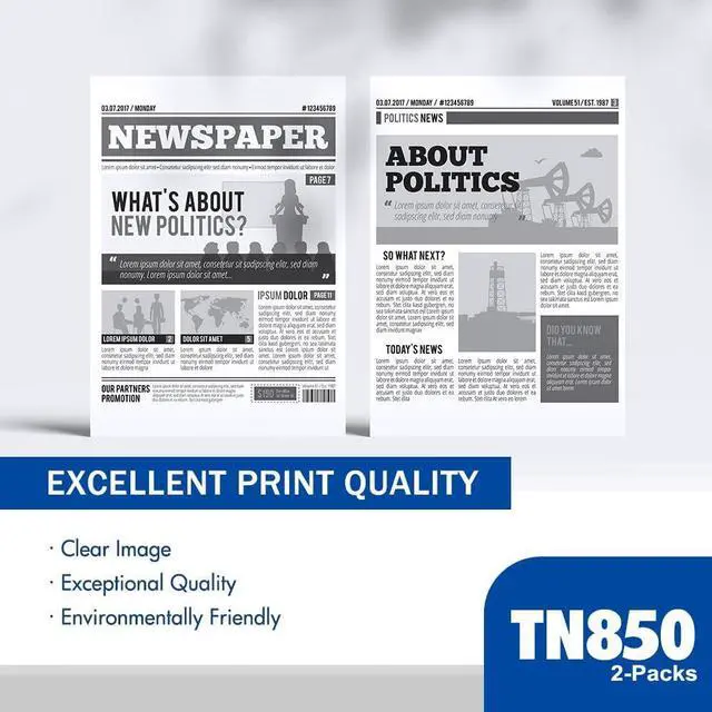 Alt view image 5 of 6 - TN850 TN-850 High Yield Toner Cartridge 2-Pack TN820 Black Compatible Toner Repalcement for Brother MFC-L5850DW HL-L6200DW MFC-L5900DW MFC-L5700DW HL-L5200DW MFC-L5800DW DCP-L5500DN Printer Ink