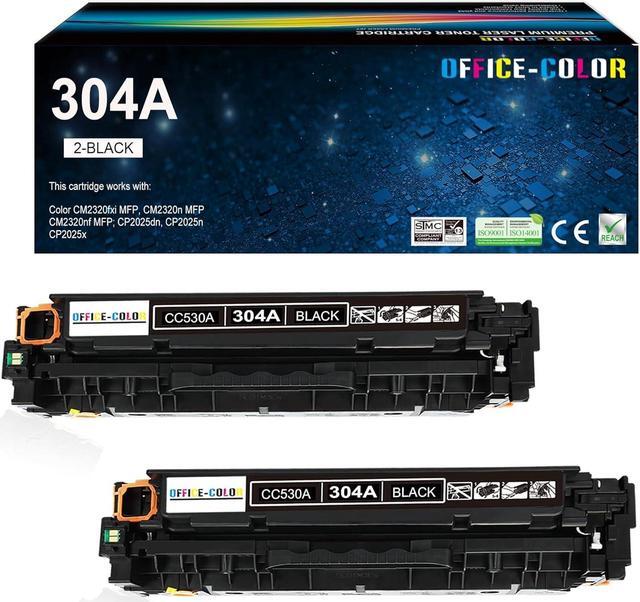 Main image of Ennovor 304A Black Toner Cartridge Replacement for HP 304A CC530A Works with HP Color Laserjet CP2025,CM2320fxi MFP,CM2320nf MFP,CM2320n MFP; Color CP2025dn,CP2025n Printers (2 Pack)