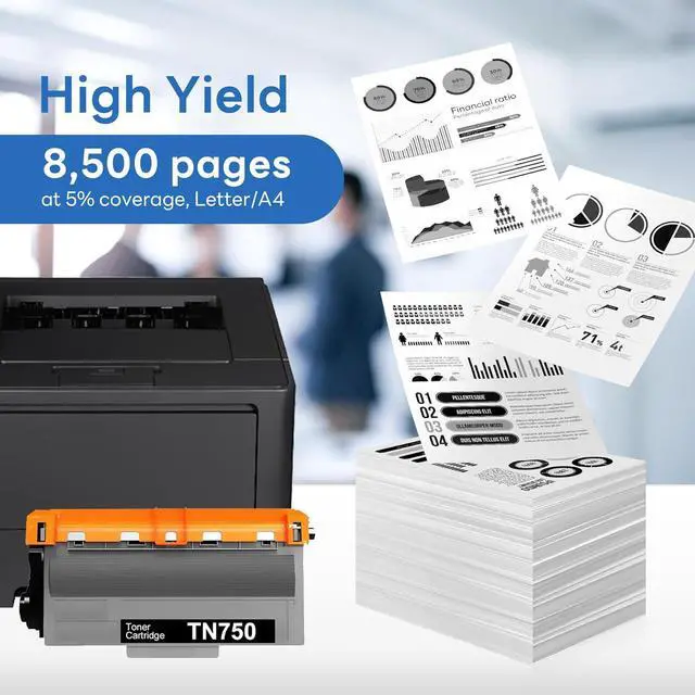 Alt view image 3 of 6 - Ennovor TN750 TN-750 TN-720 TN720 Compatible High-Yield Black Toner Cartridge Replacement for Brother TN-750 TN750 TN-720 MFC-8810DW MFC-8710DW MFC-8950DW (2 Pack)