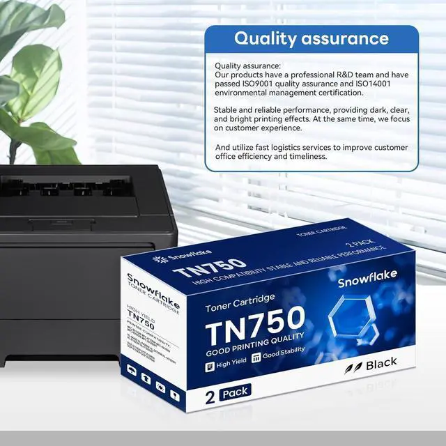 Alt view image 6 of 6 - Ennovor TN750 TN-750 TN-720 TN720 Compatible High-Yield Black Toner Cartridge Replacement for Brother TN-750 TN750 TN-720 MFC-8810DW MFC-8710DW MFC-8950DW (2 Pack)