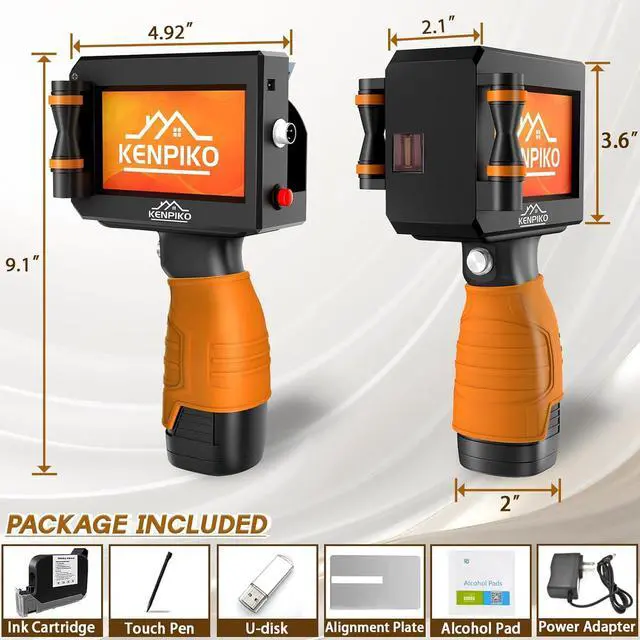 Alt view image 5 of 6 - Handheld Inkjet Printer,2024 Upgraded Handheld Printer Gun with 42ml Quick-Drying Ink Cartridge, Printing Height Up to 0.5 Inch Imprint Machine with 4.3 Inch Touch Screen for Barcode, Logo