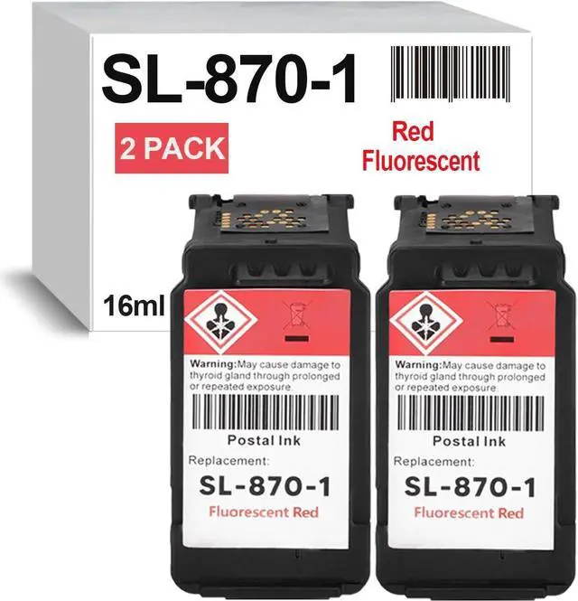 Main image of Ennovor 2 Pack High Capacity SL-870-1 Red Ink Cartridge for SL870-1 Fluorescent Red Ink Cartridge Compatible for The PB New SendPro Mailstation Postage Machines (CSD1)