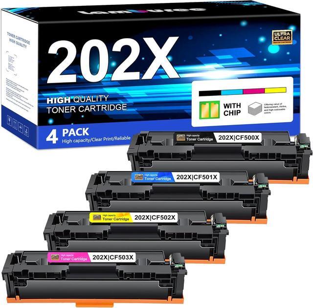 Main image of Ennovor 202X Toner Cartridges 4 Pack - High Yield 202A Replacement for HP 202X Toner Color Laserj Pro MFP M281fdw Toner, M281cdw Toner, Color Laserj Pro M254 Series | CF500X