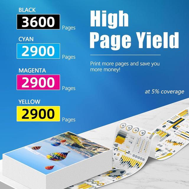 Alt view image 3 of 7 - Ennovor 202X Toner Cartridges 4 Pack - High Yield 202A Replacement for HP 202X Toner Color Laserj Pro MFP M281fdw Toner, M281cdw Toner, Color Laserj Pro M254 Series | CF500X