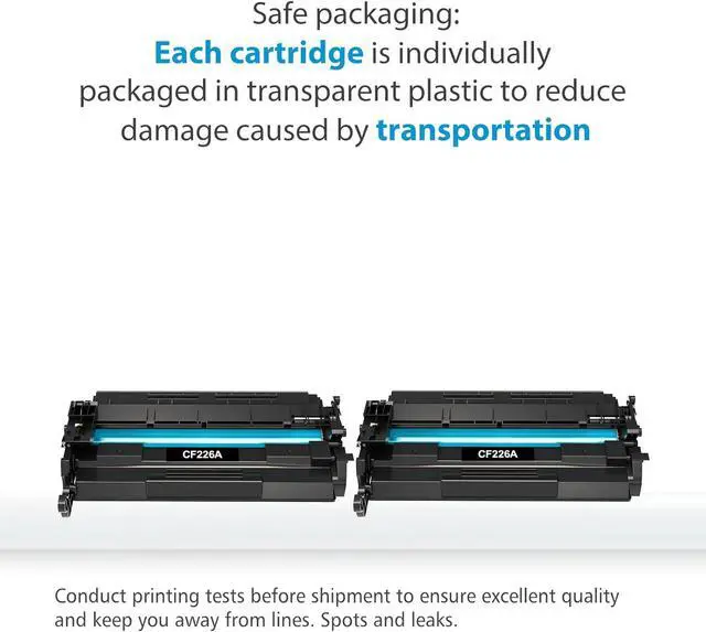 Alt view image 3 of 5 - CF226A 26A Toner Cartridge Compatible Replacement for 26X CF226X Work with Pro M402dw M402n M402dn M402d Pro MFP M426dw M426fdw M426fdn M402 M426 Series Printer (2-Pack, Black)