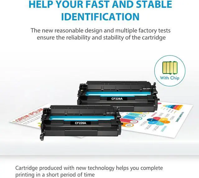 Alt view image 5 of 5 - CF226A 26A Toner Cartridge Compatible Replacement for 26X CF226X Work with Pro M402dw M402n M402dn M402d Pro MFP M426dw M426fdw M426fdn M402 M426 Series Printer (2-Pack, Black)