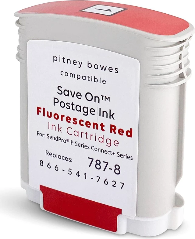 Alt view image 2 of 5 - 787-8 Compatible Pitney Bowes Postage Machine Red Ink Cartridge for SendPro P/Connect & Series Mailing System, 787 8 Red Fluorescent Ink Cartridge Postage Meter Cartridge