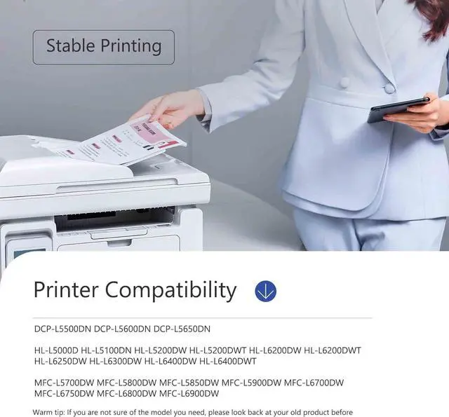 Alt view image 2 of 7 - TN-850 TN850 High Yield Toner Cartridge Black Replacement for Brother TN820 TN850 Toner for HL-L6200DW HL-L5200DW MFC-L5850DW MFC-L5700DW MFC-L5800DW MFC-L5900DW Printer 4 Pack