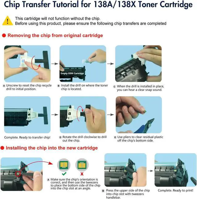Alt view image 4 of 6 - Ennovor 138X Black Laserjet Toner Cartridge High Yield Compatible Replacement for HP 138X 138A Black Laserjet Toner Cartridge W1380X W1380A for Pro 3001dw 3001fdw MFP 3101fdw Series Printer Ink 2-Pack