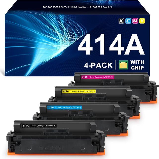 Main image of 414A W2020A Toner Cartridge 4 pack (with Chip) Compatible Replacement for HP 414A 414X Pro M454dw M454dn MFP M479fdw M479fdn M479dw Enterprise M455dn MFP M480f M479 Printer W2020A W2021A W2022A W2023A