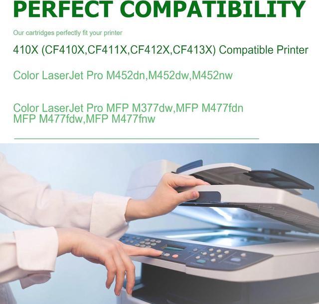 Alt view image 2 of 5 - Ennovor 410A Black Toner Replacement for HP 410A CF410A Toner Fit for HP Color Pro MFP M477fnw Toner, M477fdw Toner, M452dn Toner, Color Laser Pro M477 M452 Printer Ink (2 Black)
