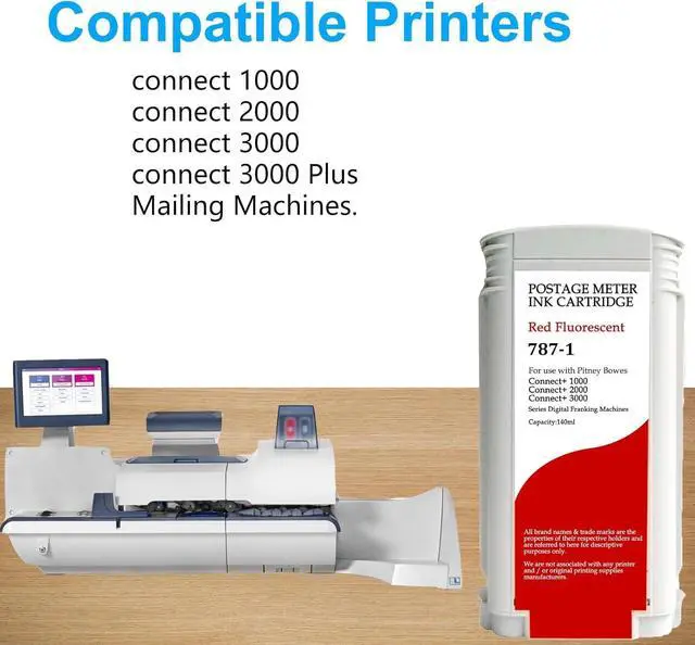 Alt view image 2 of 7 - 787 787-1 ink for 787 Replacement Production Ink Cartridge Compatible PB 787-1 for Sendpro P/Connect+ 1000 2000 3000 Series Mailing System, Postage Meter Cartridge for SendPro Connect+ 1000 2000 3000