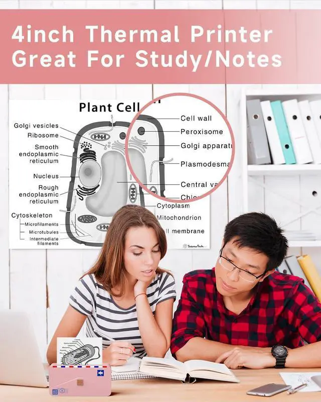 Alt view image 3 of 7 - M04AS Thermal Printer- Portable Inkless Wireless Bluetooth Printer, Support 15/53/80/110mm Paper, 300dpi, Great for Notes, Memo, Documents, List, with 1 Roll Transparent Paper