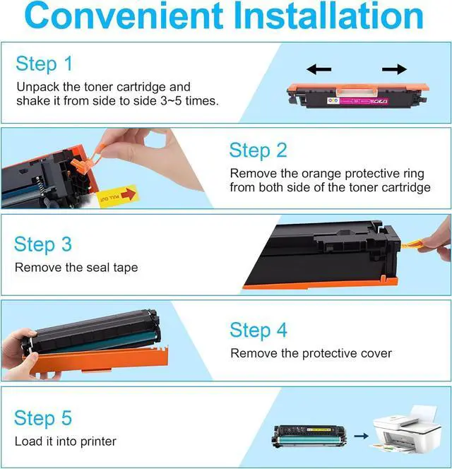 Alt view image 5 of 7 - 130A Toner Cartridge 4 Pack(with Chip) Remanufactured Compatible for 130A Toner Cartridge CF350A CF351A CF352A CF353A for Pro Color MFP M177fw M176n M177 M176 Printer(Black, Cyan, Magenta, Yellow)