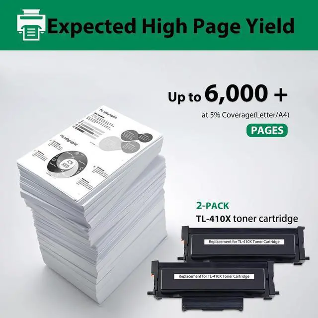 Alt view image 3 of 7 - Ennovor TL-410X Toner Cartridge for Pantum TL-410X TL-410 for M7102DW M6802FDW P3300DW P3012DW M7100DW P3302DW P3302DN M6800FDW (6000 Pages, 2Pack)