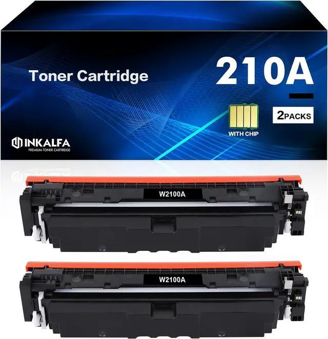Main image of 210A Black Toner Cartridges 2-Pack: 210X Compatible Replacement for HP 210A Toner Cartridges Work for HP Color MFP 4301fdw 4301fdn Pro 4201dw 4201dn Series Printer 210 W2100A W2100X High Yield Ink