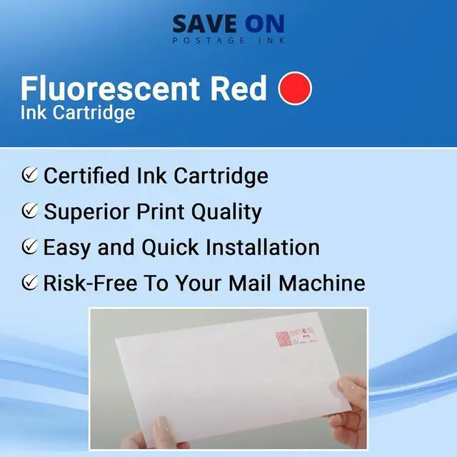 Alt view image 2 of 5 - Save On Postage Ink (2 Pack SL-798-0 Fluorescent Red Printer Ink Cartridge Compatible with Pitney Bowes Ink Cartridge, SendPro+, SendPro C Series C200/300/400 Postage Meters - Inkjet Printer Ink