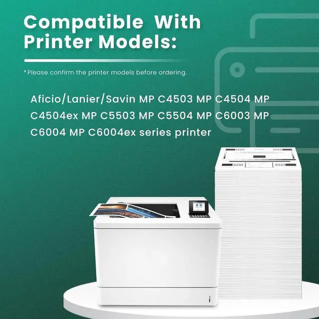 Alt view image 2 of 7 - Ennovor GREENBOX MP C6003 Toner Cartridge Compatible for Ricoh MP C6003 MP C4503 MP C5503 MP C6004 MP C6004ex MP C4504 MP C4504ex C5504 Printers (33k Pages) for 841849 841851 841852 841850 Cartridge