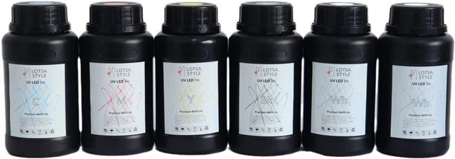 Main image of Premium Ultraviolet UV LED Ink Refill Direct to Substrate Direct to Film DTF for UV & UV DTF Printers Ink PRO (CMYK Wh, Medium)