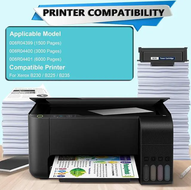 Alt view image 2 of 7 - for Xerox Compatible Toner Cartridge B230 B225 B235(006R04399 006R04400 006R04401 Bk Ink Cartridge), Fits with Xerox B230 B225 B235 Multifunction Laser Printer with Chip,1PCS-6000 Pages