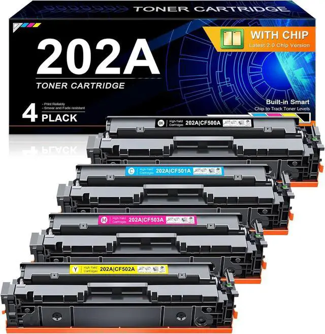Main image of Ennovor 202A Toner Cartridge Replacement for HP 202A 202X for Color Pro MFP M281fdw M281cdw M281fdn M254dw M254 M281 High Yield Printer Ink (BCMY, 4-Pack)