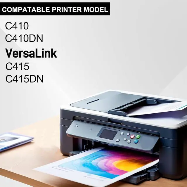 Alt view image 2 of 6 - Ennovor C410/C415 Toner Cartridge (1-Pack,Cyan) 006R04678 Toner Replacement for Xerox C410 C410DN VersaLink C415 C415DN Printer