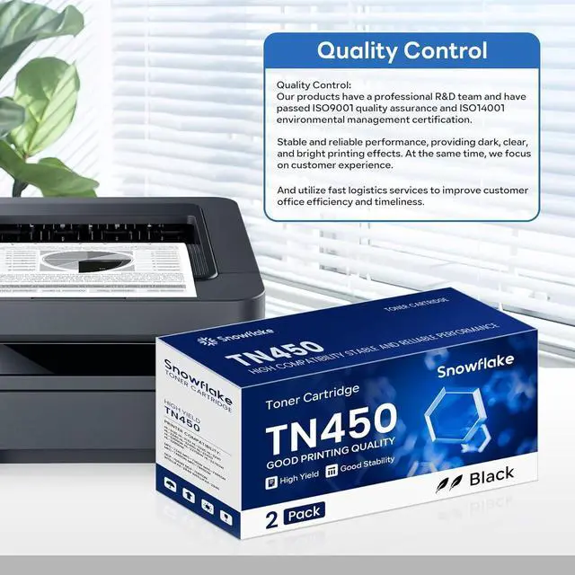 Alt view image 6 of 6 - TN450 TN-450 Compatible TN450 Black High Yield Toner Cartridge Replacement for Brother TN-450 Intellifax-2840 HL-2240 HL-2230 MFC-7860DW MFC-7360N Toner Cartridge (2 Pack).