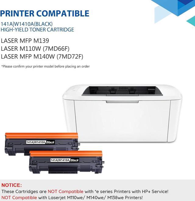 Alt view image 2 of 7 - W1410A 141A Black Toner Cartridge with CHIP 2 Pack, 141A High Yield Black Toner Cartridge Remanufactured Replacement for HP Toner 141A W1410A for Laser MFP M139w M110w (7MD66F) M140w (7MD72F) Printer