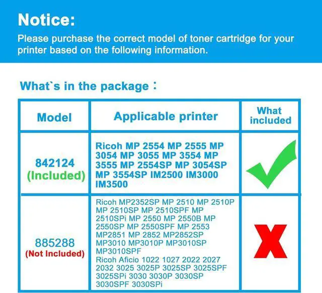 Alt view image 2 of 6 - Ennovor LCL Compatible Toner Cartridge Replacement for Ricoh 842124 841993 MP 2554 MP 2555 MP 3054 MP 3055 MP 3554 MP 3555 MP 2554SP MP 3054SP MP 3554SP High Yield IM2500 IM3000 IM3500 (2-Pack Black)