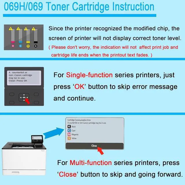 Alt view image 5 of 7 - 069 Black Toner Cartridge Replacement for Canon 069 CRG069 CRG-069 for ImageCLASS MF753Cdw MF751Cdw LBP674Cdw Printer (2-Pack)
