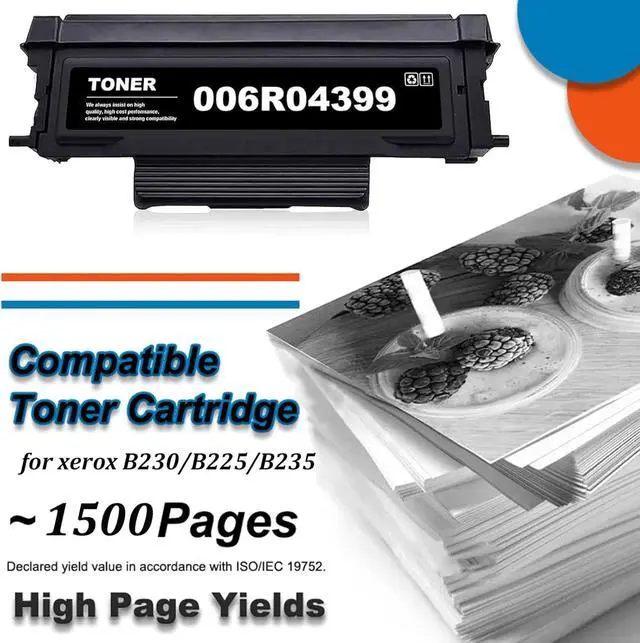 Alt view image 2 of 7 - B230 B225 B235 Standard Capacity Black Toner Cartridges Replacement for 006R04399 Toner Cartridge for Xerox B230 B225 B235 Printer, 1,500 Page-Yield,Black-Without chip