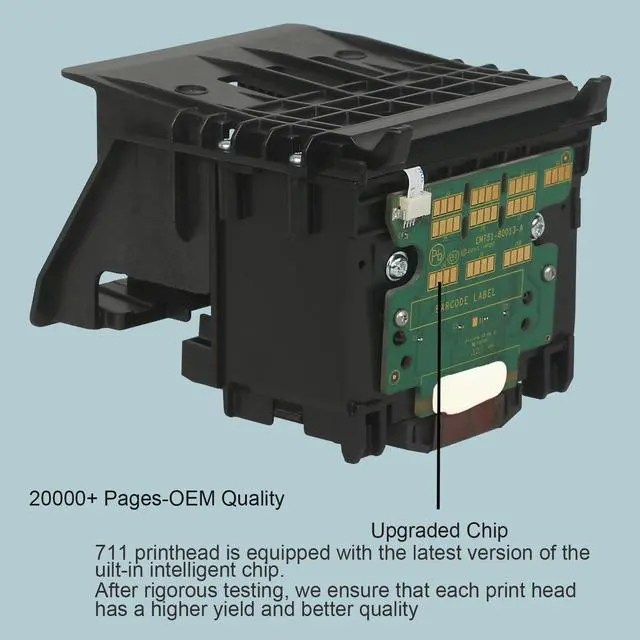 Alt view image 3 of 7 - 713 Printhead (3ED58A) Remanufactured 712 712B Print Head Kit Replacement for DesignJet T210 T230 T630 T650 T250 Studio Plotter Printers Printer Head,Black