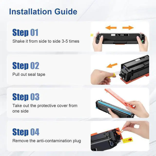 Alt view image 6 of 7 - Ennovor Compatible 414A Toner Cartridges 4 Pack (with Chip) Replacement for 414A 414X W2020A W2020X Work for HP Color Pro MFP M479fdw M479fdn M454dw M454dn M479 M454 Printer(4 Pack)