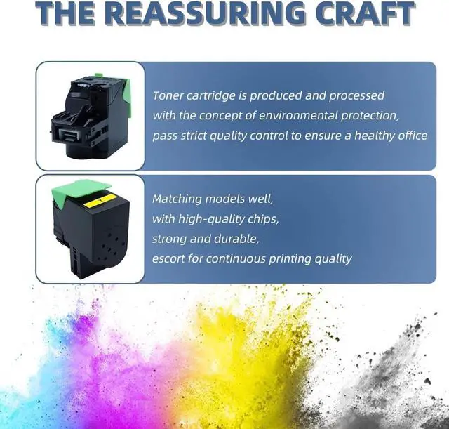 Alt view image 5 of 6 - Ennovor 78C10Y0 Toner Cartridge Yellow Compatible with lexmark CS421 CX421 CS421dn CS521 CX521 CS521dn CS522 CX522 CS522de CS622 CX622 CS622de CX622ade CX625 CX625de CX625adhe Printer, 1400 Page Yield