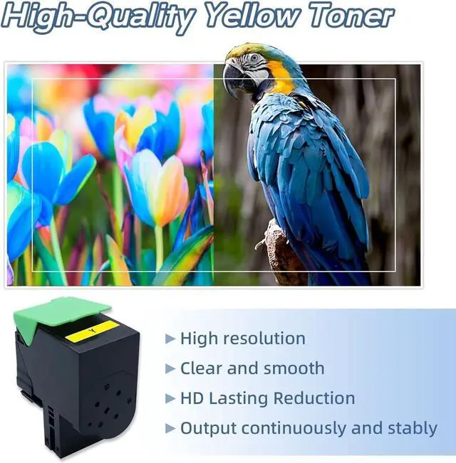 Alt view image 4 of 6 - Ennovor 78C10Y0 Toner Cartridge Yellow Compatible with lexmark CS421 CX421 CS421dn CS521 CX521 CS521dn CS522 CX522 CS522de CS622 CX622 CS622de CX622ade CX625 CX625de CX625adhe Printer, 1400 Page Yield