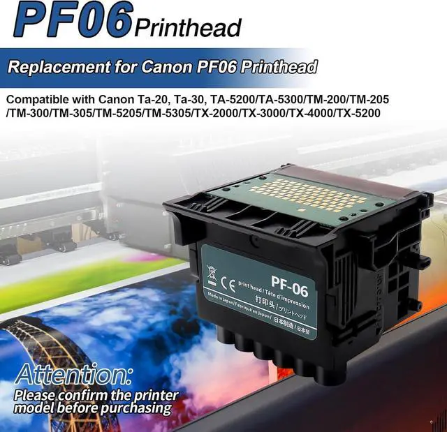 Alt view image 2 of 6 - Ennovor PF-06 Printhead Compatible with Canon Printer Ta-20, Ta-30,TA-5200/TA-5300/TM-200/TM-205/TM-300/TM-305/TM-5205/TM-5305/TX-2000/TX-3000/TX-4000/TX-5200, Canon PF-06 Print Head Replacement