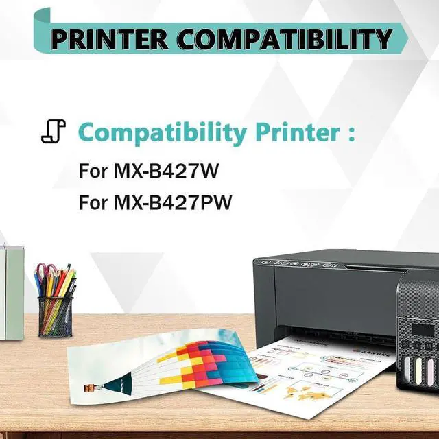 Alt view image 2 of 7 - MX-B42T Toner Cartridge (No chip) Replacement for Sharp MX-B427W MX-B427PW C405 Printer,2 Black-1 Pack