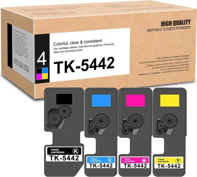 Main image of TK-5442 TK5442 Toner Cartridge 4Pack (1BK/1C/1M/1Y) - EAXIU Compatible TK-5442K TK-5442C TK-5442M TK-5442Y Replacement for Kyocera ECOSYS MA2100cwfx and PA2100cwx Model Laser Printer