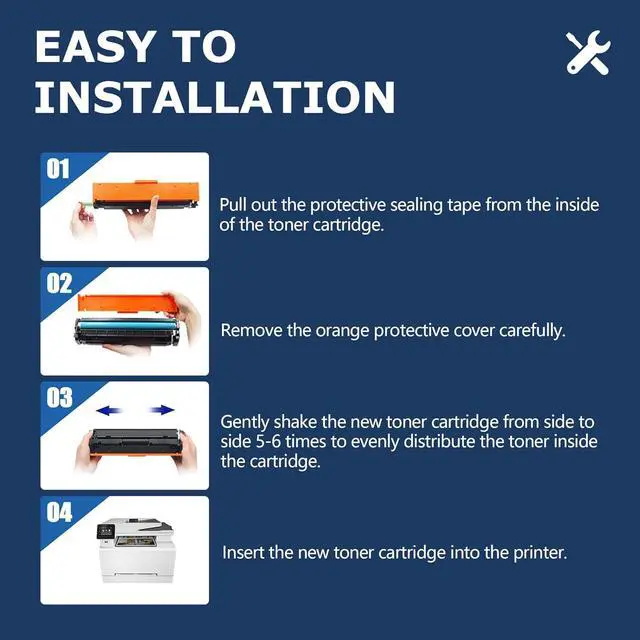 Alt view image 7 of 7 - 131X Toner Cartridge 4-Pack Replacement for HP 131X CF210X Works with Pro 200 Color MFP M276nw M251nw M251n M276n (Black, Cyan, Yellow, Magenta)