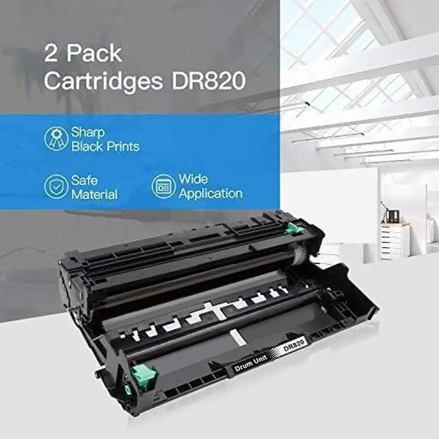 Alt view image 4 of 5 - Ennovor LxTek Compatible Drum Unit Replacement for Brother Drum DR820 DR-820 to use with Laserjet HL-L6200DW L5850DW HLL6200DW MFC-L5900DW MFC-L5700DW HL-L5200DW MFC-L6800DW (2 Pack, Black)