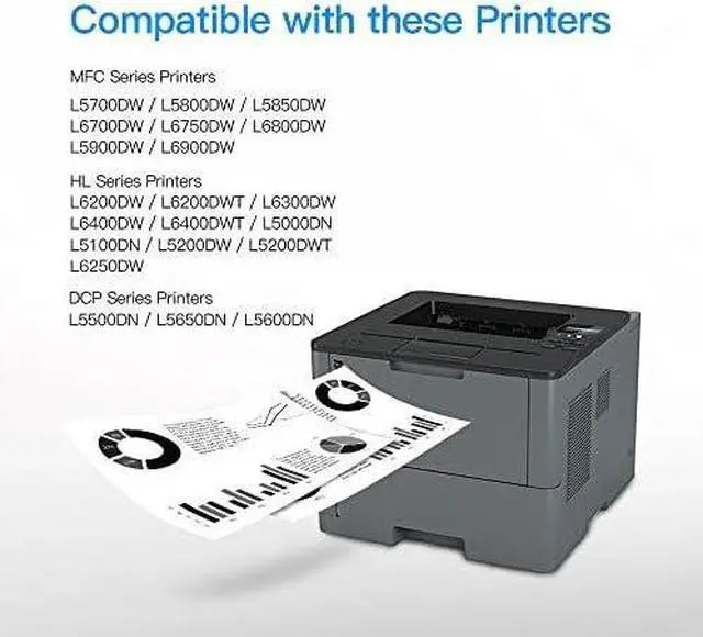 Alt view image 2 of 5 - Ennovor LxTek Compatible Drum Unit Replacement for Brother Drum DR820 DR-820 to use with Laserjet HL-L6200DW L5850DW HLL6200DW MFC-L5900DW MFC-L5700DW HL-L5200DW MFC-L6800DW (2 Pack, Black)